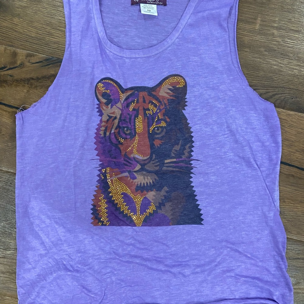 ✨Purple Tank with embellished Tiger✨